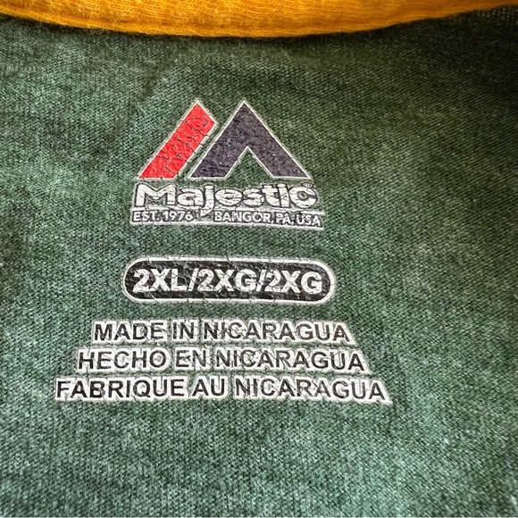 Green Bay Packers Long Sleeve Shirt Majestic 2XL Green Gold NFL - Picture 3 of 4